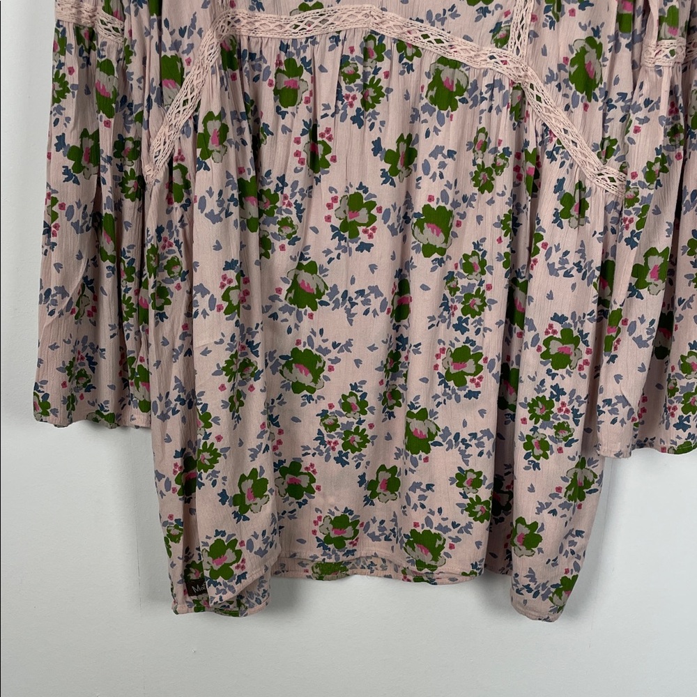 Matilda Janes Like A Lady Long Flare Sleeve Peasant Floral Pink Women 2XL Tunic - Picture 7 of 9